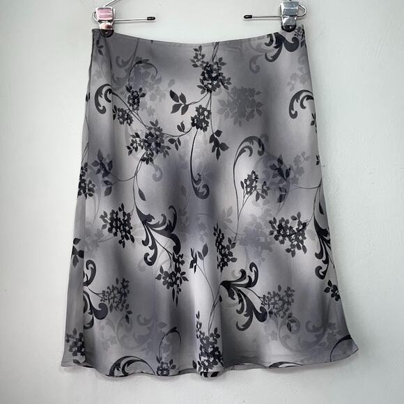 Y2K Size 10 Gray Black Skirt Whimsigoth Fairy Romantic Lined Chiffon Ethereal - Picture 1 of 10